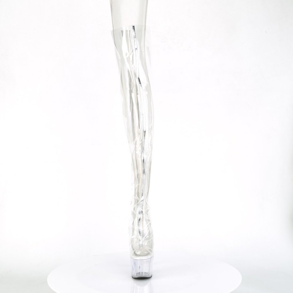Clear Heeled Thigh High Boots - Picture 4 of 5